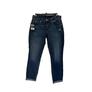 Silver Jeans Co Sam Boyfriend Jeans Slim Womens Blue Distressed Stretch